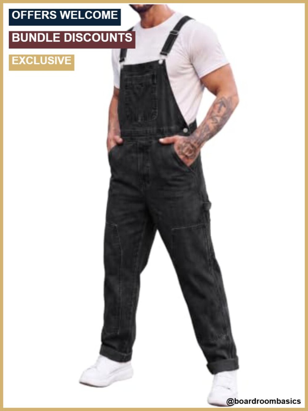 Mens Denim Bib Overalls Cotton Blend Baggy Adjustable Work Utility Coveralls
